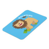 Happy Löwe brüllend Cartoon Illustration Magnet (Linke Seite)