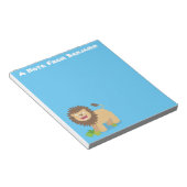 Happy Löwe brüllend Cartoon Illustration Notizblock (angewinkelt)