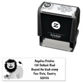 Happy Löwe brüllend Cartoon Illustration Permastempel (Beispiel)