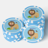Happy Löwe brüllend Cartoon Illustration Pokerchips (Stapel)