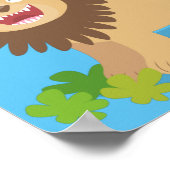 Happy Löwe brüllend Cartoon Illustration Poster (Ecke)