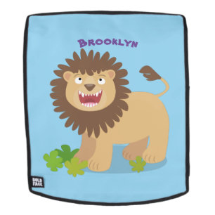 Happy Löwe brüllend Cartoon Illustration Rucksack