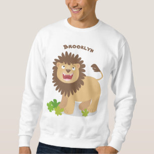 Happy Löwe brüllend Cartoon Illustration Sweatshirt