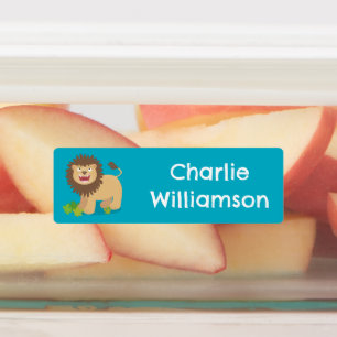 Happy Löwe brüllender Cartoon personalisiert Etiketten