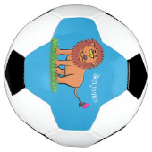 Happy Löwe mit Schmetterling-Cartoon-Abbildung Fußball (Gedreht)