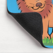 Happy Löwe mit Schmetterling-Cartoon-Abbildung Mousepad (Ecke)