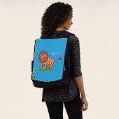 Happy Löwe mit Schmetterling-Cartoon-Abbildung Rucksack (Ausgewaschen)