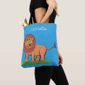 Happy Löwe mit Schmetterling-Cartoon-Abbildung Tasche (Von Nahem)
