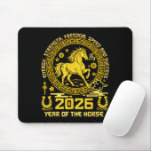 Happy Lunar Chinese New Year Of The Horse 2026 Zod Mousepad (Mit Mouse)