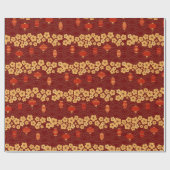 Happy Lunar New Year 2024 mit Kirschbaum-Blume Geschenkpapier (Flach)