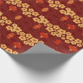 Happy Lunar New Year 2024 mit Kirschbaum-Blume Geschenkpapier (Ecke)