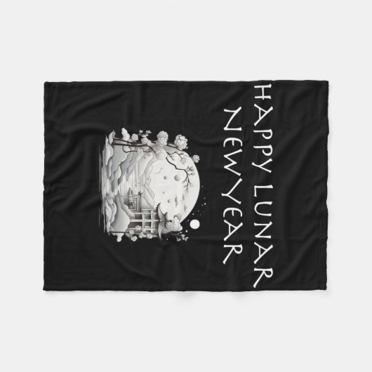 Happy Lunar New Year Charming Design Gift  Fleecedecke (Vorderseite (Horizontal))