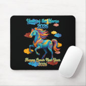 Happy Lunar New Year Colorful Horse Mousepad (Mit Mouse)