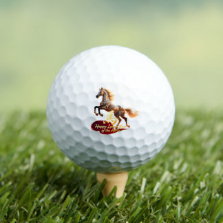Happy Lunar New Year Majestic Golden Horse Golfball
