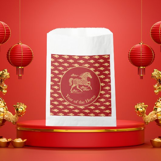 Happy Lunar New Year of the Horse Lucky Clouds Geschenktütchen