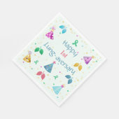 Happy Lung-Aversary Green Stripe Party Serviette (Ecke)