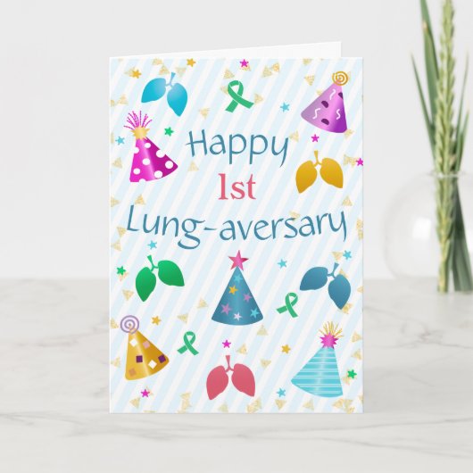 Happy Lung-Jubiläum Custom Karte (Vorderseite)