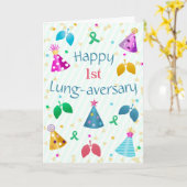 Happy Lung-Jubiläum Green Stripe Custom Karte (Gelbe Blume)