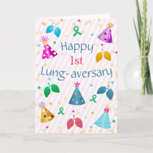 Happy Lung-Jubiläum Pink Stripe Custom Karte