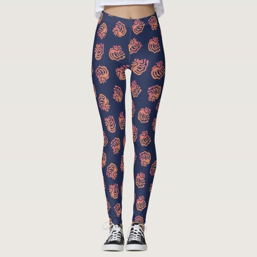 Happy lustig kitty, niedliches Muster, handgezeich Leggings (Vorderseite)