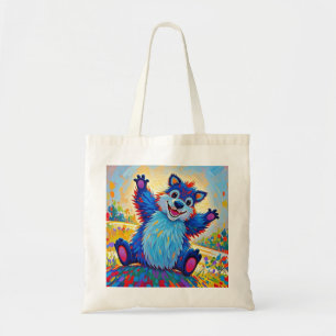 Happy lustige Bär Abstrakte süße Tier Kunst Tragetasche
