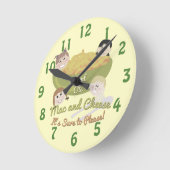 Happy Mac und Cheese Time Retro Art Sprichwort Runde Wanduhr (Winkel)