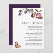 Happy Macaron | Elegante Violet Floral Moderne Begleitkarte (Vorne/Hinten)