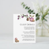 Happy Macaron | Elegante Violet Floral Moderne Begleitkarte (Stehend Vorderseite)