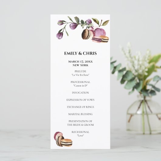 Happy Macaron | Elegante Violet Floral Moderne Programm (Stehend Vorderseite)