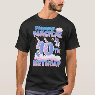Happy Magical 10. Geburtstag Flying Unicorns Birth T-Shirt