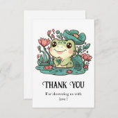 Happy Magical Frog Baby Shower Dankeskarte (Vorne/Hinten)