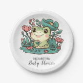 Happy Magical Frog Baby Shower Pappteller (Vorderseite)