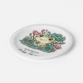 Happy Magical Frog Baby Shower Pappteller (Schrägansicht)