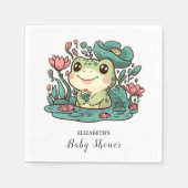 Happy Magical Frog Baby Shower Serviette (Vorderseite)