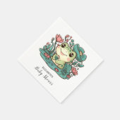 Happy Magical Frog Baby Shower Serviette (Ecke)