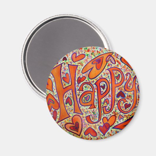 Happy Magnet (Vorderseite/Rückseite)
