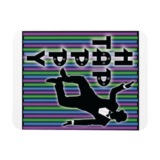 Happy Magnet mit Streifen gestochen (Horizontal)