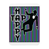 Happy Magnet mit Streifen gestochen (Vertikal)