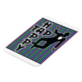 Happy Magnet mit Streifen gestochen (Linke Seite)