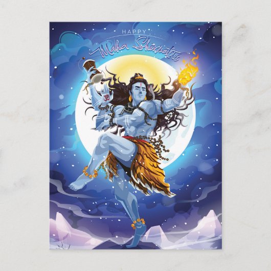 Happy Maha Shivratri, Lord Shiva Postkarte (Vorderseite)