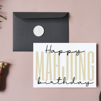 Happy Mahjong Geburtstag Feiertagskarte