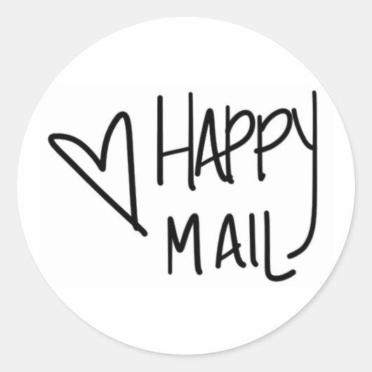 Happy Mail-Aufkleber Runder Aufkleber (Vorderseite)