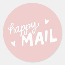 Happy Mail Briefumschlag und Verpackungsaufkleber