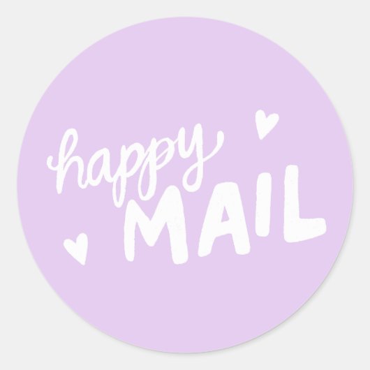 Happy Mail Briefumschlag und Verpackungsaufkleber Runder Aufkleber (Vorderseite)