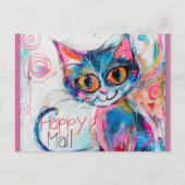 Happy Mail Cat Postkarte (Vorderseite)