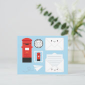 Happy Mail - Kawaii Post Postkarte (Stehend Vorderseite)