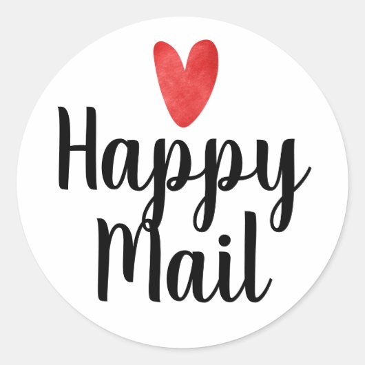 Happy Mail Round Business Aufkleber (Vorderseite)