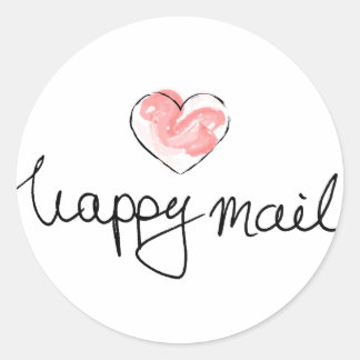 Happy Mail rund um Business-Aufkleber mit rotem He Runder Aufkleber