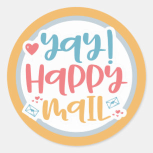 Happy Mail Runder Aufkleber