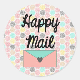 Happy Mail Sticker - geometrisches Wabendesign